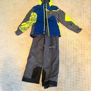 Spyder Blue and Yellow Kids Ski Outfit